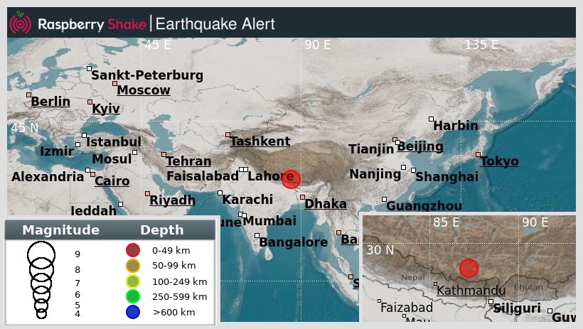 raspishakEQ's tweet photo. Preliminary M6.4 #Earthquake
ID: #rs2025alcnny
77km from #Kagar, #Xizang
2025-01-07 01:05 UTC
Source: #GFZ
@raspishake
Join the largest #CitizenScience EQ community ➡ https://t.co/Y5O0dgJqJF
EVENT ➡ https://t.co/ai4lWAXp9E https://t.co/E3DGtIM524