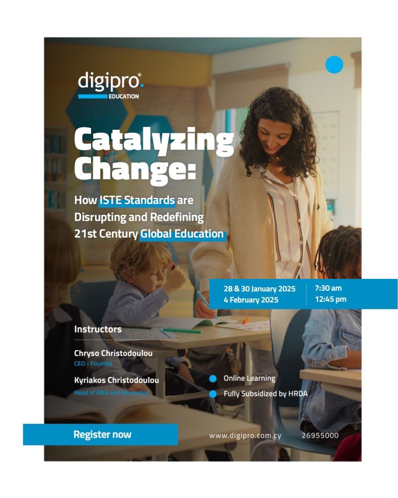 digiprocc's tweet image. Level up your teaching game with our upcoming seminar!
𝟭𝟬𝟬% 𝗙𝘂𝗹𝗹𝘆 𝗦𝘂𝗯𝘀𝗶𝗱𝗶𝘇𝗲𝗱 𝗯𝘆 𝗛𝗥𝗗𝗔
To register, visit our website digipro.com.cy or call us at +357 26 955000.
#education #edtech #streams #technology #seminar #cyprus #digiproeducation