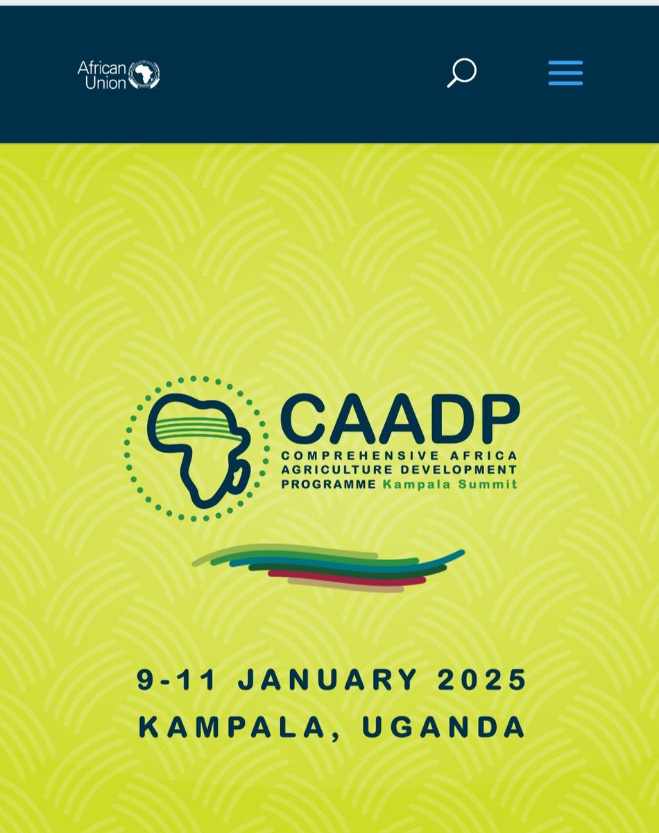 We are live:  CAADP KAMPALA SUMMIT  here from 09 -11 Jan 2025, in Kampala, Uganda 

More information please visit: caadp.africa 

"Building Resilient Agri-Food Systems in Africa"

#OneVoiceOneLand 
#CAADPKampala25 
<a href="/_AfricanUnion/">African Union</a> 
<a href="/Agenda2063N/">Agenda2063MediaNetwork</a>