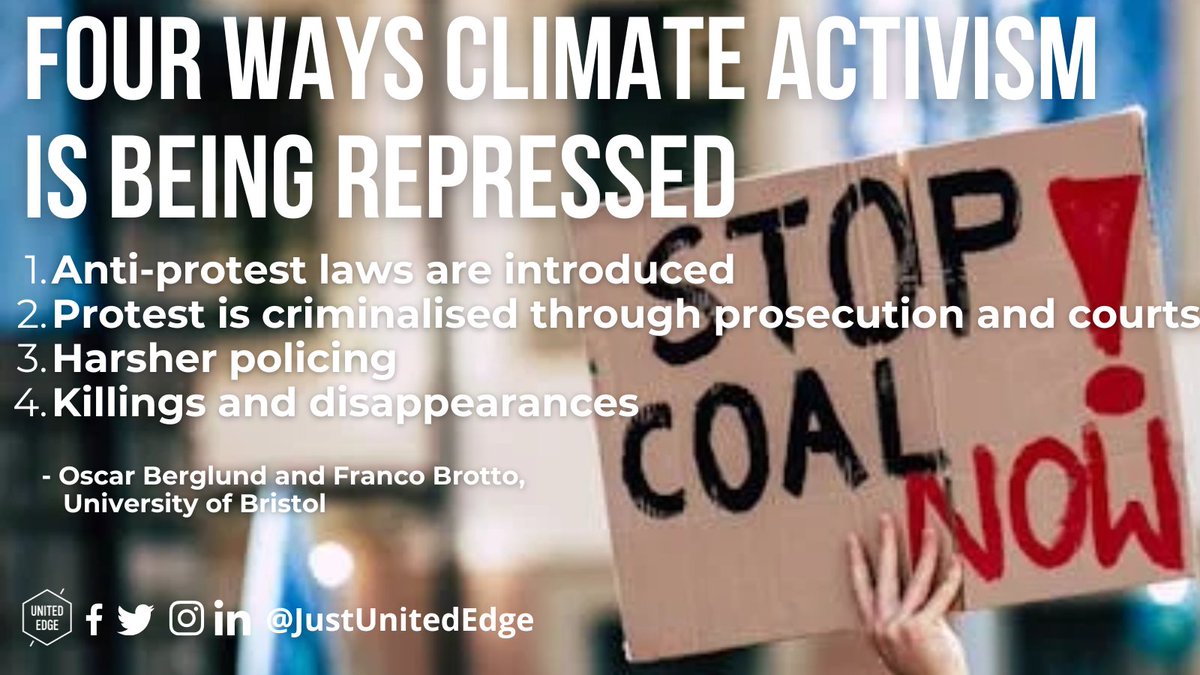 Repression against climate and environmental activists is on the rise all over the world. Protecting our planet must include protecting those who courageously advocate for it. bit.ly/4g3ug7n

#ClimateJustice #EnvironmentalActivism #Protest #ClimateCrisis #HumanRights