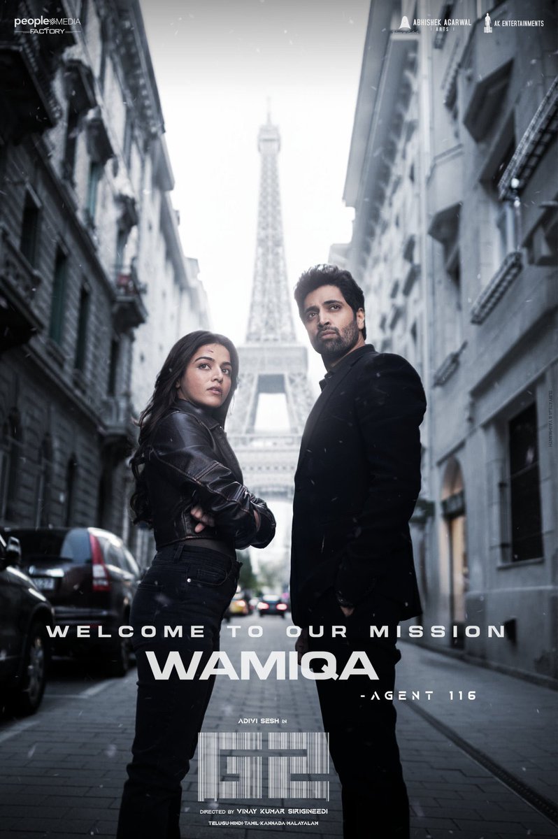 Cinegasm_'s tweet photo. π₯ #G2
Starring: #AdiviSesh & #WamiqaGabbi
π Wamiqa joins the mission as #Agent116
π Set against the iconic backdrop of #Paris, this action-packed thriller promises to be an unforgettable ride! ππ₯
Directed by: #VinayKumarSirigineedi
Languages: #Telugu | #Hindi | #Tamil | #Kannada | #Malayalam