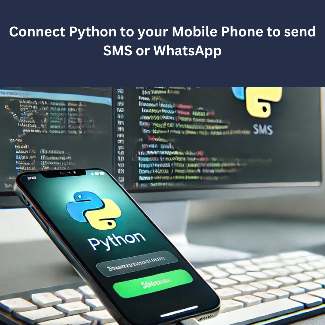 smsmobileapi's tweet image. Connect Python to your Mobile Phone to send SMS or WhatsApp
Transform Your Phone into an SMS and WhatsApp Gateway with SMS Mobile API
Easily send and receive SMS and send WhatsApp messages directly from your mobile phone using Python.
#ConnectPython #SMSMobileAPI #SMSGateway