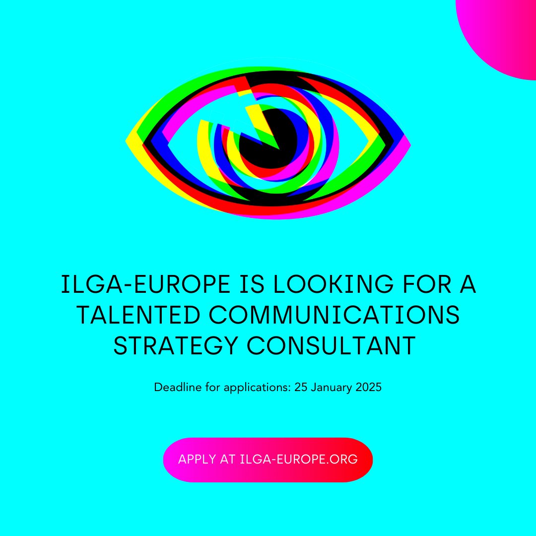 ILGAEurope's tweet image. Passionate about communications for equality & freedom? ILGA-Europe are looking for a Communications Consultant to design a 3-year strategy that amplifies LGBTI voices and advances inclusion. Help us lead change! ilga-europe.org/job-opportunit…