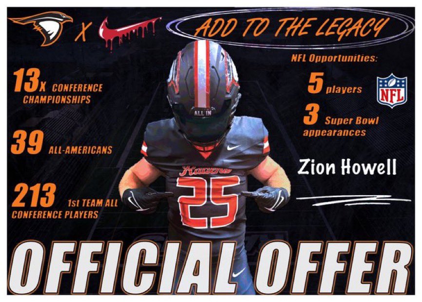 Zion Howell (@zionhowell18) on Twitter photo After a great call with <a href="/coachmonty11/">Coach Monty</a> I’m blessed to say I’ve received a offer from <a href="/AndersonU/">Anderson University</a>
<a href="/CartersTheory/">Coach Chris Carter</a> <a href="/coachjaylev87/">Jayson Leverett</a> <a href="/LcOutlaws7v7/">SCOutlaws7v7</a> After a great call with <a href="/coachmonty11/">Coach Monty</a> I’m blessed to say I’ve received a offer from <a href="/AndersonU/">Anderson University</a>
<a href="/CartersTheory/">Coach Chris Carter</a> <a href="/coachjaylev87/">Jayson Leverett</a> <a href="/LcOutlaws7v7/">SCOutlaws7v7</a>