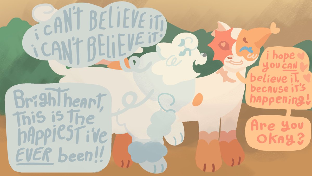 AnethingsGood's tweet image. Panel redraw from A thief in thunderclan!!!! Erin hunter you can hire me now ok please?
#brightheart #cloudtail #brightcloud #warriorcats #warriorcatsart