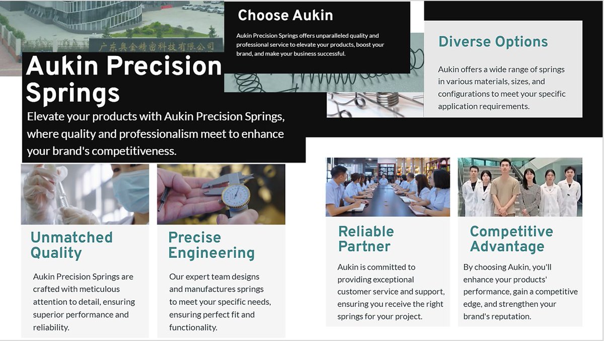 AukinPrecision's tweet image. Choose Aukin Precision springs, choose quality and professionalism to make your products better and your brand more competitive.
#spring #coilspring #metalspring #highquality #affordable #reliable #springmanufacturer #springsupplier
