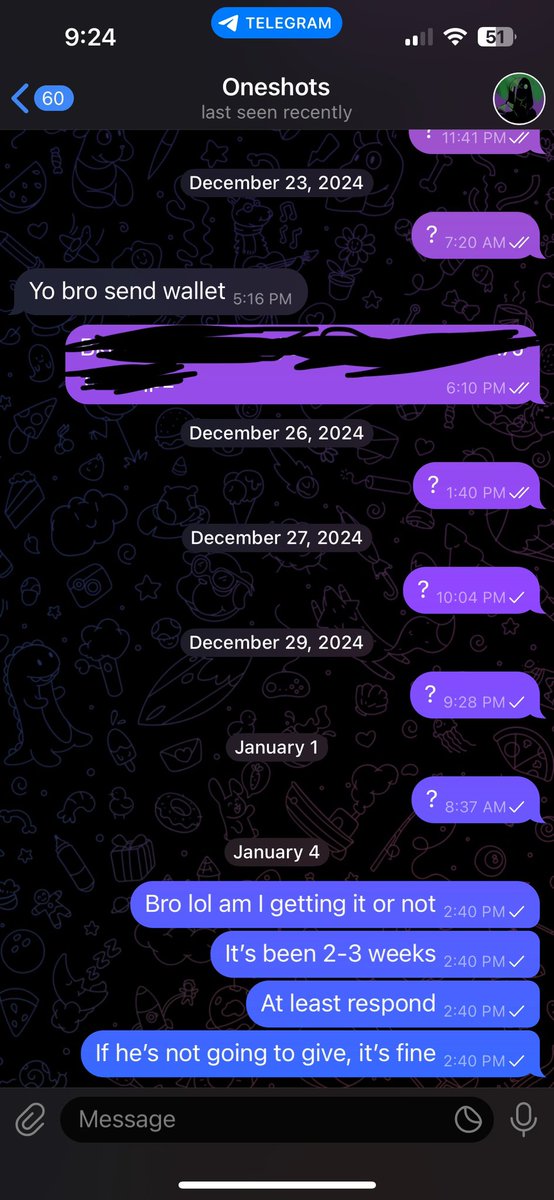 Ay man. 

I’m not one to expose people but this is getting out of hand. Won <a href="/cryptowasta/">CRYPTO WASTA</a> giveaway back on December 13th and still haven’t been paid out yet. 

Look, I get it. It was the holiday season, maybe you were busy and had no time (don’t believe this but this is the excuse