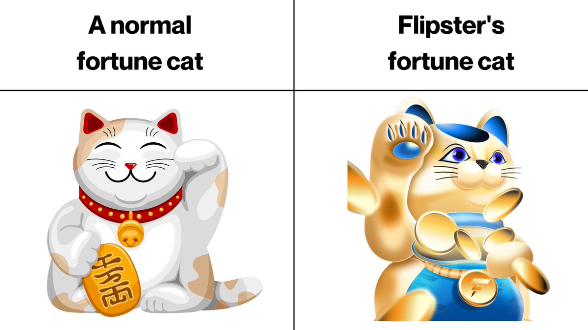 When a regular fortune cat isn’t lucky enough… 🐱🐾

Flipster's fortune cat brings you lucky #crypto bags! 💰

👉 Grab yours now: bit.ly/3BK7Vh0