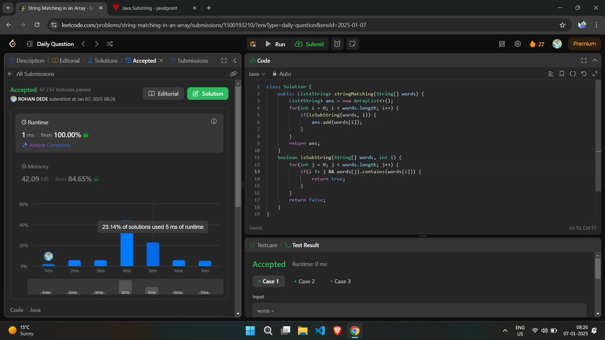 Rohandede18's tweet image. Day 30/30 ✅ Completed the #30DayCodingChallenge by cracking the LeetCode Problem of the Day! 🎉💻 It’s been a rewarding journey of learning and growth. Excited for what’s next! 🚀 #Coding #LeetCode #ChallengeComplete @100xDevs @Hiteshdotcom @codewithharry @striver_79 @Hire100x