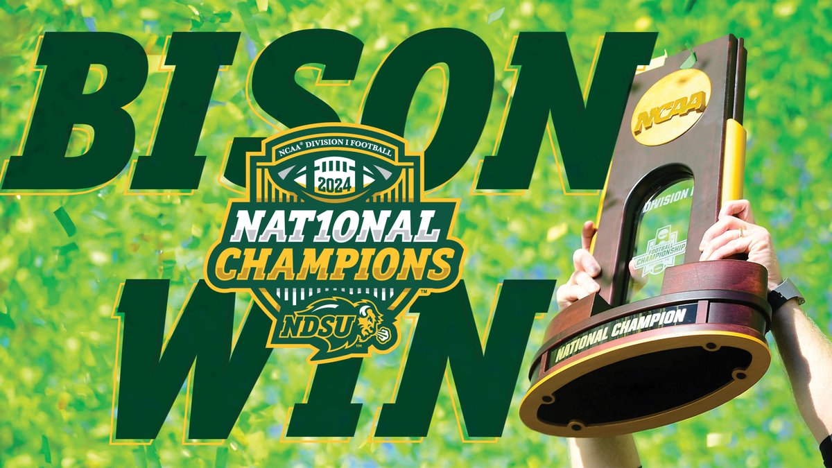 #FargoToFrisco 💚🏆💛 The NDSU football team has defeated Montana State University to win the FCS National Championship in Frisco, Texas! 🤘

We are so proud of our student-athletes and thankful to all of the fans who supported NDSU along the way. Go Bison!

<a href="/NDSUathletics/">NDSU Athletics</a>