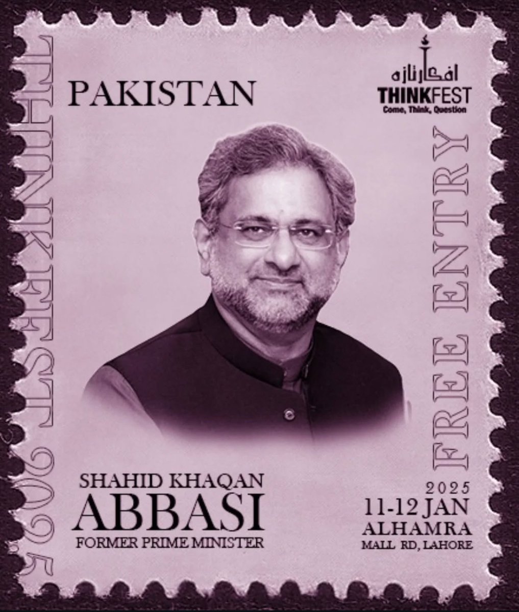 Shahid Khaqan Abbasi (@skhaqanabbasi) on Twitter photo Why is Pakistan always in a political crisis?
Join former Prime Minister and Convenor of <a href="/AwaamPakistan/">Awaam Pakistan</a> Shahid Khaqan Abbasi at <a href="/ThinkFestPK/">ThinkFest Pakistan</a> on Day 2, Hall 2, from 3:15 PM to 4:15 PM. This talk will be hosted by <a href="/MalickViews/">Mohammad Malick</a>
#ThinkFest2025 Why is Pakistan always in a political crisis?
Join former Prime Minister and Convenor of <a href="/AwaamPakistan/">Awaam Pakistan</a> Shahid Khaqan Abbasi at <a href="/ThinkFestPK/">ThinkFest Pakistan</a> on Day 2, Hall 2, from 3:15 PM to 4:15 PM. This talk will be hosted by <a href="/MalickViews/">Mohammad Malick</a>
#ThinkFest2025
