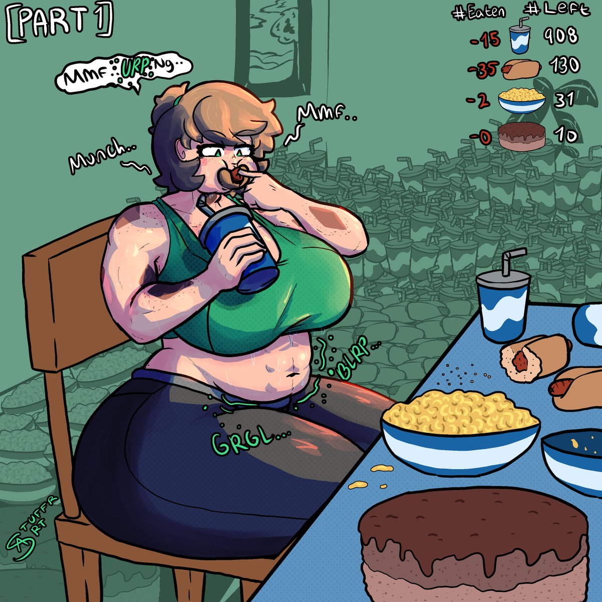 [Stuffing Drive pt. 1]

It begins! The buff alien's abs are doomed against the feast waiting for her sadly (or not depending on what you like).

Parts will likely jump ahead in higher amounts as we go- but hopefully ya'll enjoy it! Feel free to make suggestions in the comments!