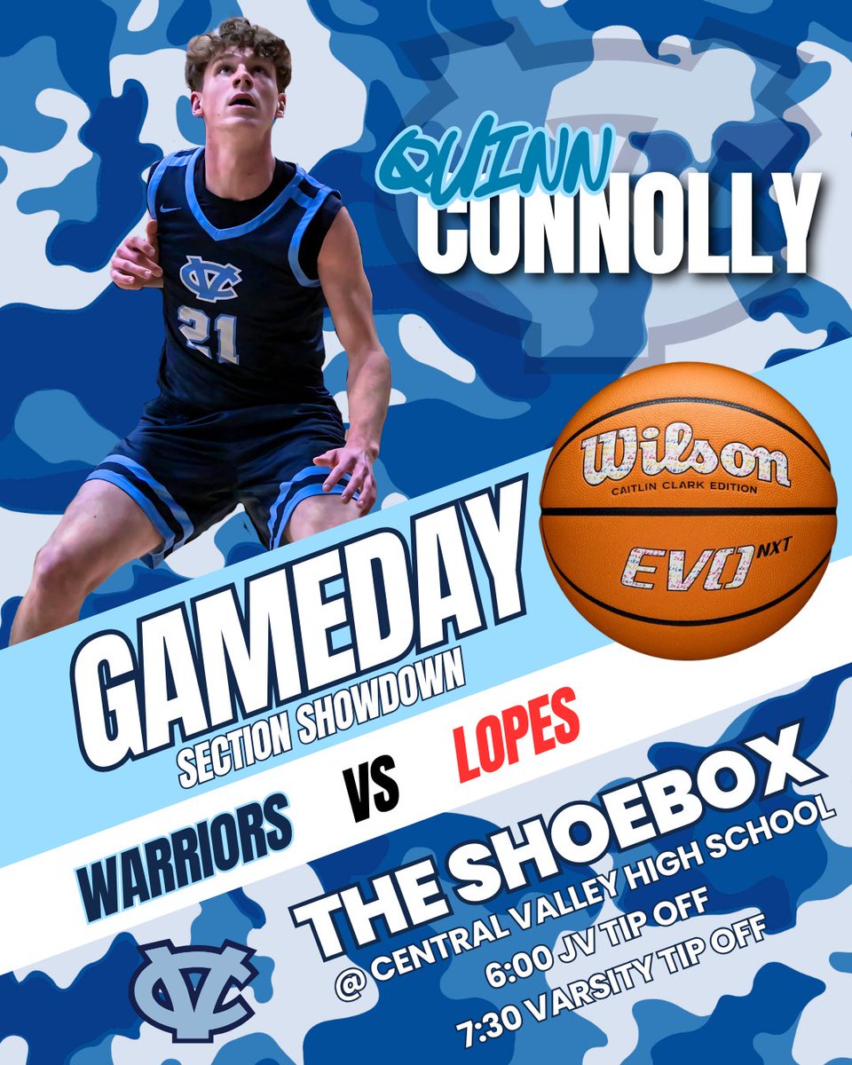 Central Valley Roundball Association (@cvroundball) on Twitter photo ππ SECTION SHOWDOWN ALERT! ππ
π
 Tuesday, January 7th
π The Shoebox @ CVHS
β° 6 PM JV Tip-Off | 7:30 PM Varsity Battle
The stage is set, the rivalry is real, and THE WARRIORS NEED YOU!
Itβs a basketball WAR as the Warriors take on the Lopes! ππ SECTION SHOWDOWN ALERT! ππ
π
 Tuesday, January 7th
π The Shoebox @ CVHS
β° 6 PM JV Tip-Off | 7:30 PM Varsity Battle
The stage is set, the rivalry is real, and THE WARRIORS NEED YOU!
Itβs a basketball WAR as the Warriors take on the Lopes!