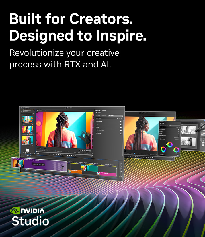 NVIDIAStudio's tweet image. 🎨 Announced at #CES2025: New GeForce RTX 50 Series GPUs Revolutionize Content Creation.
🟢 FP4 support for faster GenAI
🟢 NVIDIA NIM Microservices & Blueprints
🟢 RTX & AI enhanced video editing & livestreaming
🟢 DLSS 4 for 3D creation
& More
👉 nvda.ws/3PrO1ui
