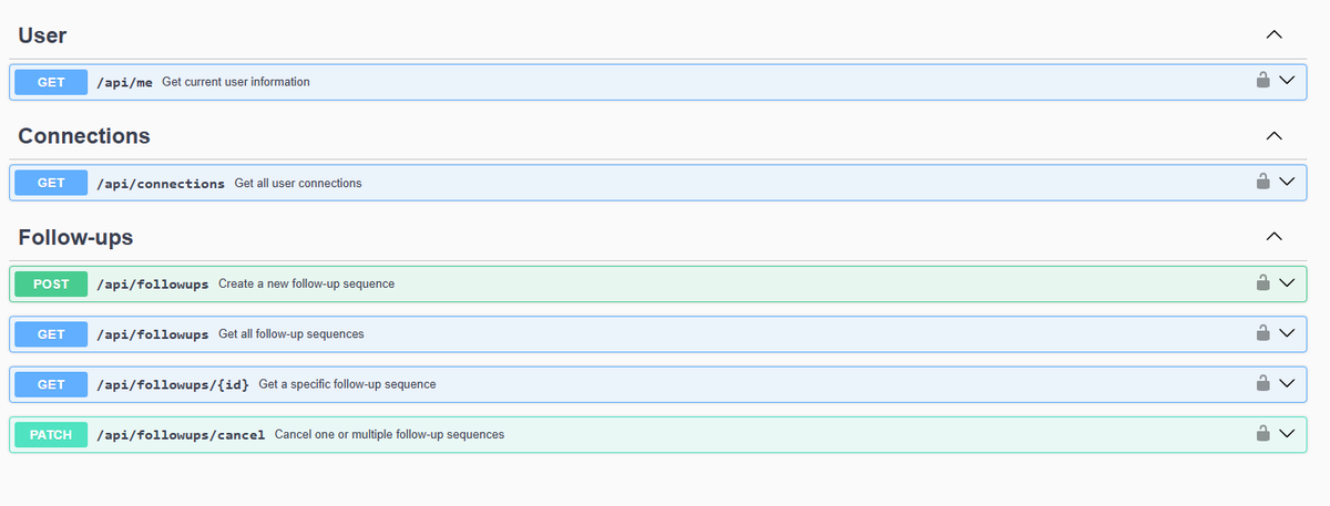 Day 5 &amp; 6: Implemented Public APIs

Building the next generation of follow-up software

* Developed 6 API endpoints for the app
* Added swagger API documentation for public APIs

#SaaS #App #webdevelopment #buildinpublic