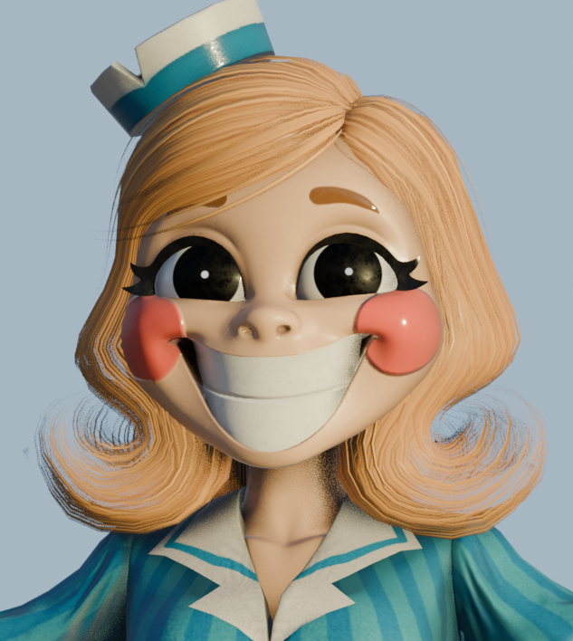 RealSnatchedWig's tweet photo. MISS DELIGHT! 
She's still not done i need to finish rigging her!💙
Design by @Hotlegs101_art and used @vivi_llain's art as a reference! https://t.co/7aw8w8XoOV
