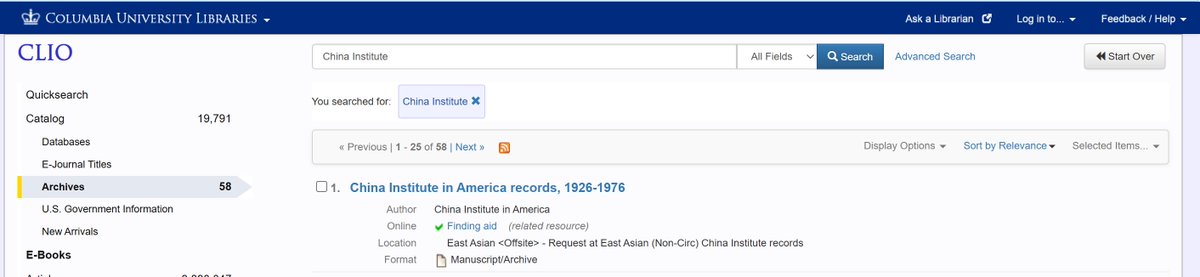 When I conducted archival research for my dissertation I consulted the unprocessed China Institute papers preserved at the Lehhman Library. Working closely with Dr. Wang Chengzhi, Dr. Gao Hong Deng and I spent weeks processing these rare materials. Now fully open to the public!