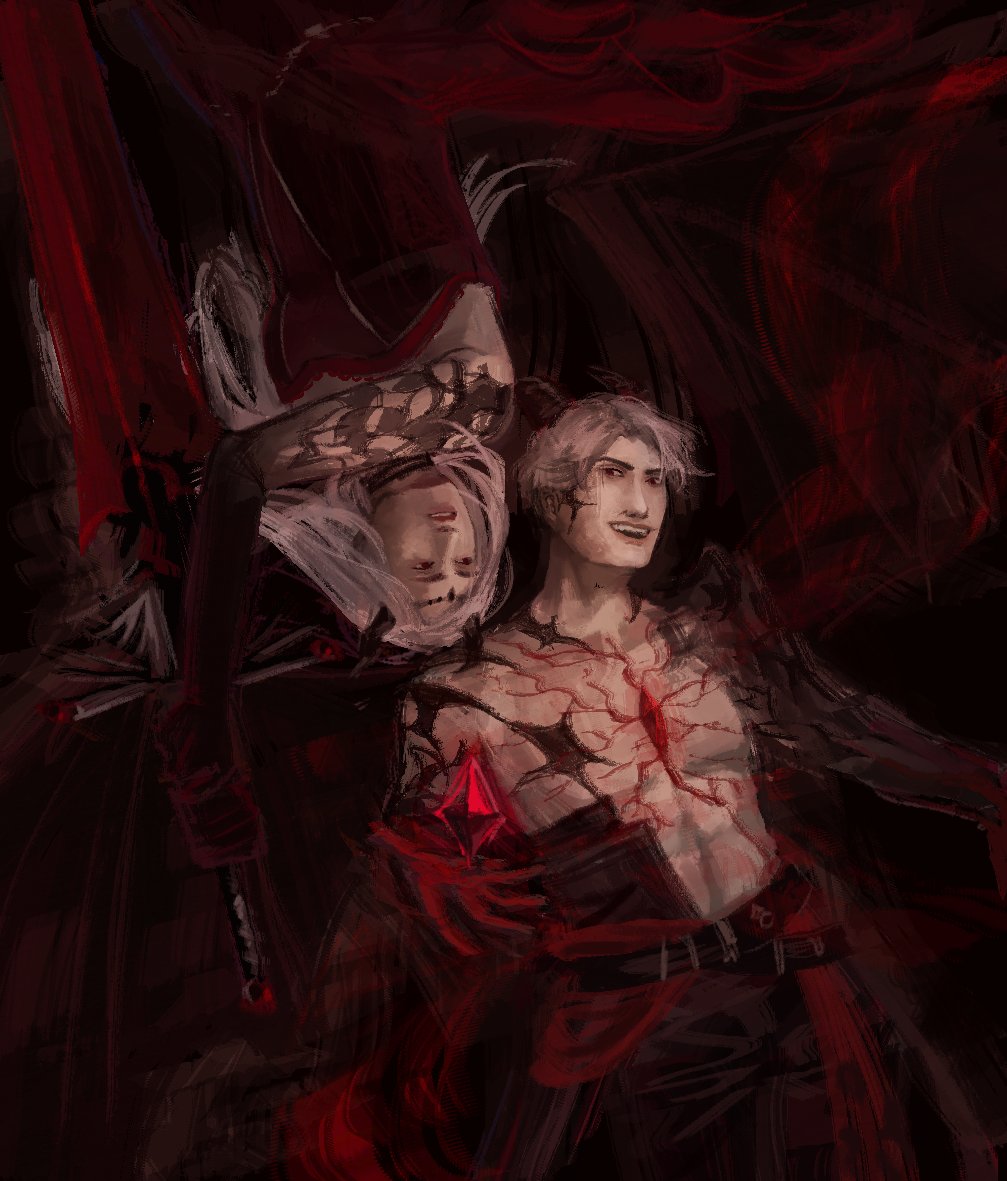 raines_jupiter's tweet image. Every now and then I paint with reds and I&apos;m reminded why it&apos;s my favorite color 
#WhereDrakeshadowsFall #LoveandDeepspace