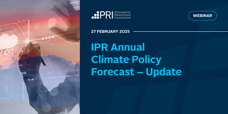 Webinar: IPR Annual Climate Policy Forecast. Update to IPR’s flagship policy forecast for investors on the pace of climate transition &amp; outlook to 2030 &amp; 2050. In partnership with @PRI_News. Thursday, 27th Feb 2025. 14:00 - 15:00 GMT. unpri.org/all-events-and… #iprforecasts