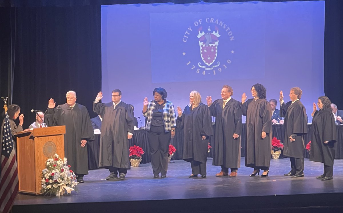 Congratulations to Cranston's newly sworn-in City Councilors, School Committee members, judges, and mayor.