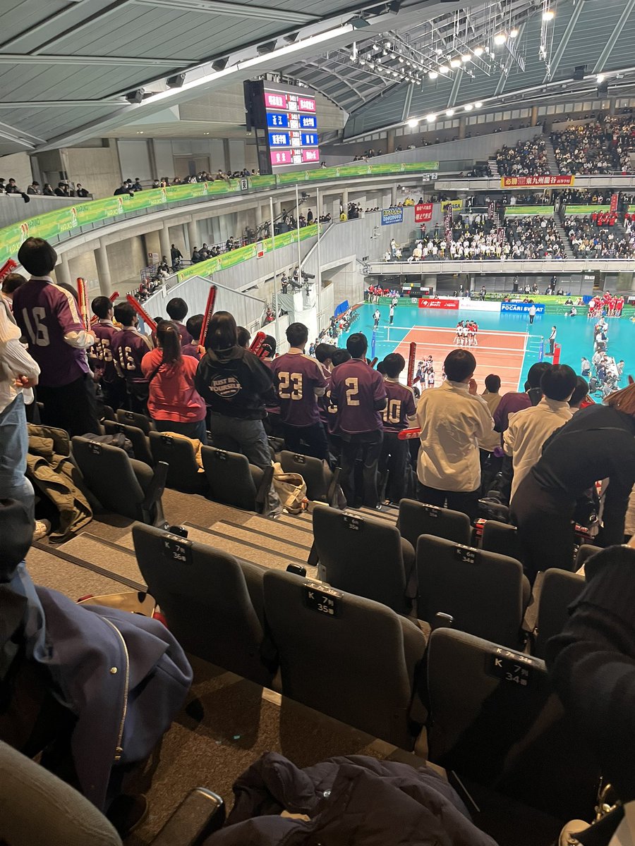 東京体育館、盛り上がってる。
頑張れ狭山ヶ丘！