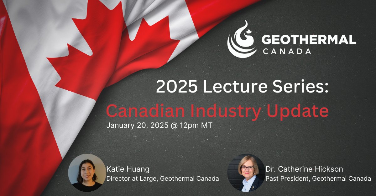 GeothermalCAN's tweet image. Our first webinar of 2025 is taking place on Monday, January 20 at 12PM Noon MT. Visit our site to get your ticket today. Free for members!