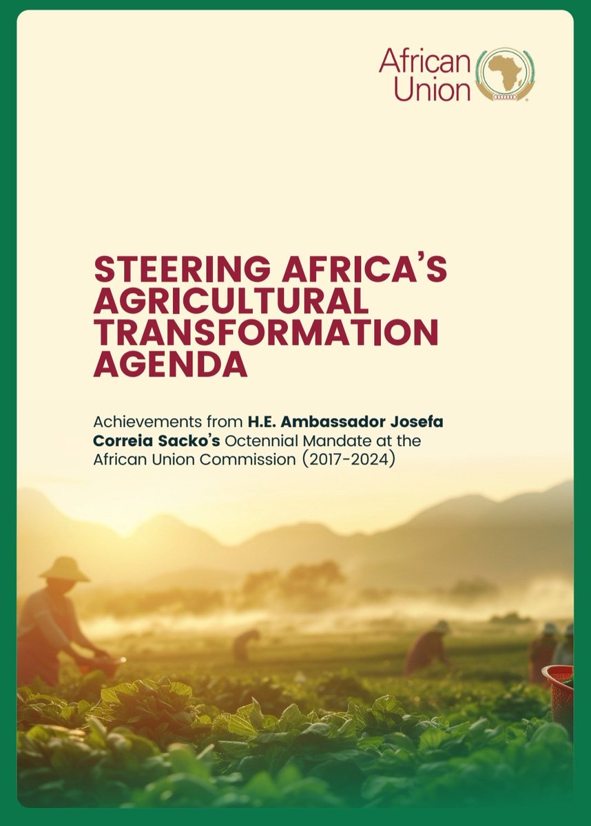 Amb. Josefa Sacko (@josefasacko) on Twitter photo I am pleased to share my End of Term report, with key highlights of my accomplishments as <a href="/_AfricanUnion/">African Union</a> Commissioner for <a href="/AU_DARBE/">AU Agriculture, RuralDev't BlueEconomy Environment</a>, during my mandate from 2017 to 2024, Full report: drive.google.com/file/d/1OynNKL…
My great thanks to AU MemberStates & AUC leadership, Staff & Partners I am pleased to share my End of Term report, with key highlights of my accomplishments as <a href="/_AfricanUnion/">African Union</a> Commissioner for <a href="/AU_DARBE/">AU Agriculture, RuralDev't BlueEconomy Environment</a>, during my mandate from 2017 to 2024, Full report: drive.google.com/file/d/1OynNKL…
My great thanks to AU MemberStates & AUC leadership, Staff & Partners
