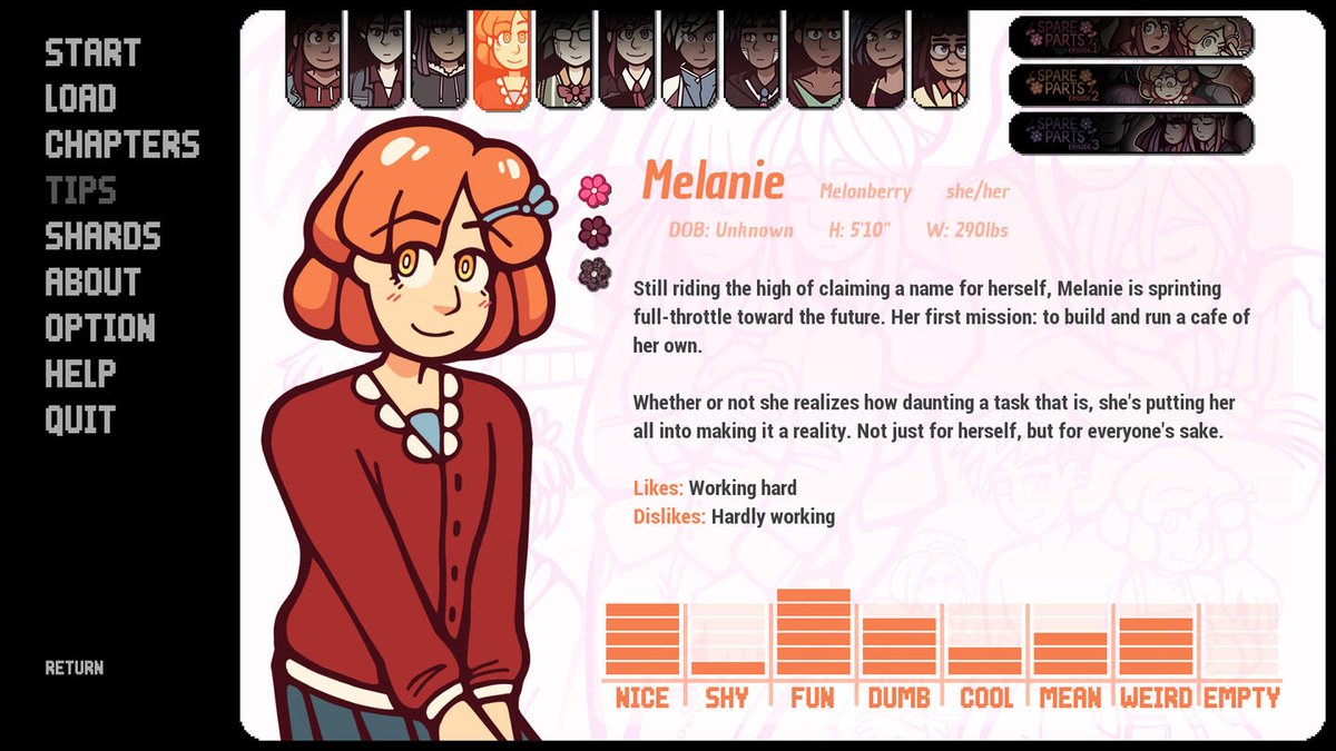 hey, i'm looking for work! i'm an indie visual novel developer who does writing, editing, sprites, cgs, scene direction, ui design, and all kinds of other things. please reach out if you have any leads!
email: sofycrystals@gmail.com 
portfolio: sopheriarose.carrd.co