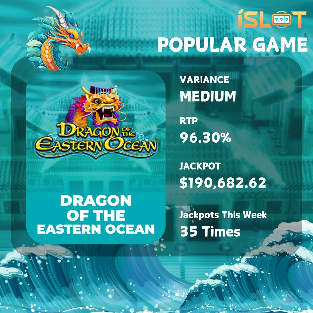 😀Game: DRAGON OF THE EASTERN OCEAN

A slot game inspired by Oriental elements, taking players into an underwater world to explore treasures. The Dragon Palace is sure to exceed your expectations. Enjoy the ultimate slot gaming experience exclusively on iSLOT!
#iSLOT #JACKPOT
