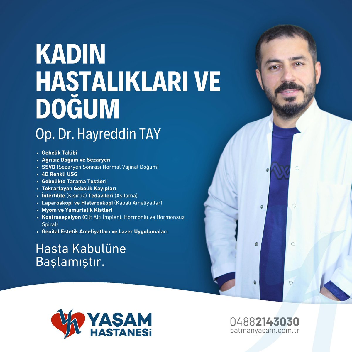 Kadın Hastalıkları ve Doğum bölümümüzde Op. Dr. Hayreddin Tay hasta kabulüne başlamıştır. Kadın sağlığı konularında uzman desteği almak için randevunuzu hemen oluşturun. Sağlığınız için buradayız! 🌸

#YaşamHastanesi #KadınSağlığı #OpDrHayreddinTay