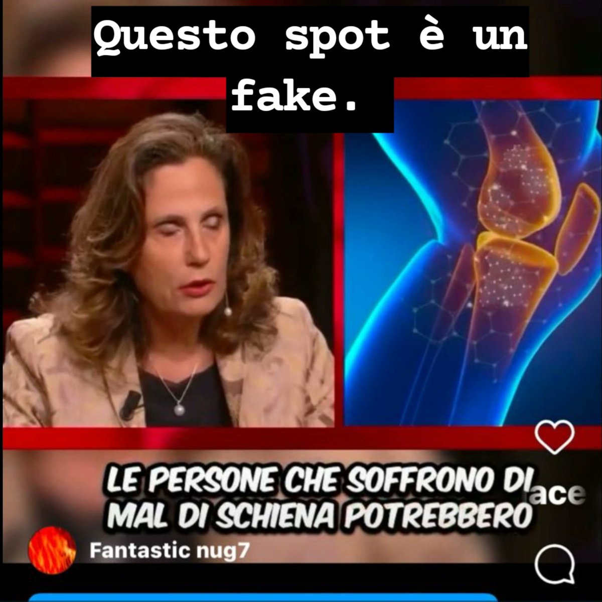 Continua a girare una mia falsa intervista con #GiovanniFloris su di una miracolosa crema per i dolori articolari e muscolari. 
È FALSA . IO NON PUBBLICIZZO NESSUN PRODOTTO.