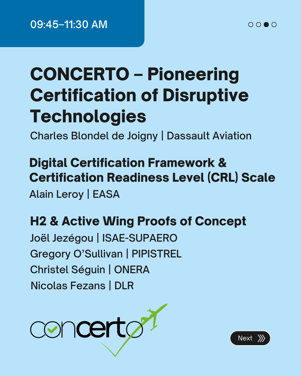 CONCERTO_EUproj's tweet photo. 🌍✈️ Join us at the @clean_aviation Special Session in #AIAASciTech 2025: Future Aircraft Design, Novel Certification, and Digital Technology Integration

📅 Date &amp; Time: January 8, 09:30 AM – 11:50 AM
📌 Room: Manatee Spring II

#CONCERTOProject #CleanAviation #AIAA https://t.co/oq3rphRKjv