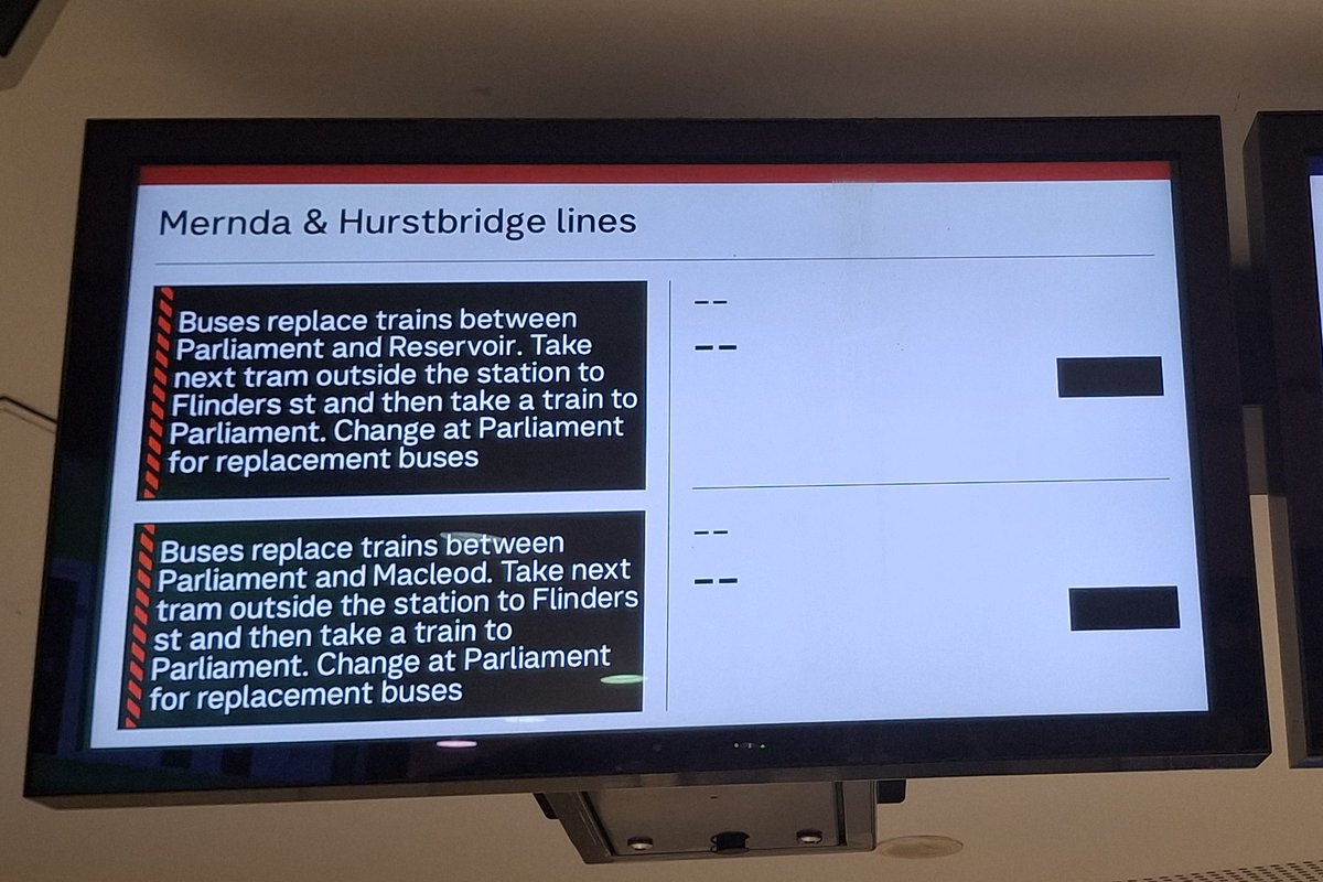 craig_halsall's tweet photo. Also this advice at Melbourne Central for #MerndaLine & #HurstbridgeLine
Quicker to walk to Parliament https://t.co/xcuWKVL0yL