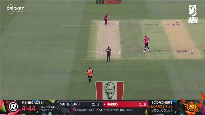Lance Morris takes his second in Marcus Harris 🔥 📹 Credits: Twitter/BBL