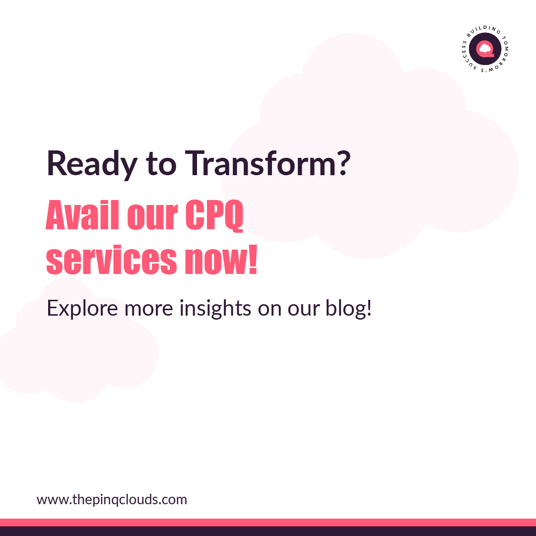 thepinqclouds's tweet photo. Check out the blog to discover the game-changing impact of CPQ implementation. https://t.co/PKdyUyRSI8
#Salesforce #SalesforceCPQ #SalesRevolution #SalesAutomation #QuoteGeneration #SalesProcess #SalesOptimization #CustomerExperience
@salesforce https://t.co/4QzxzHm504