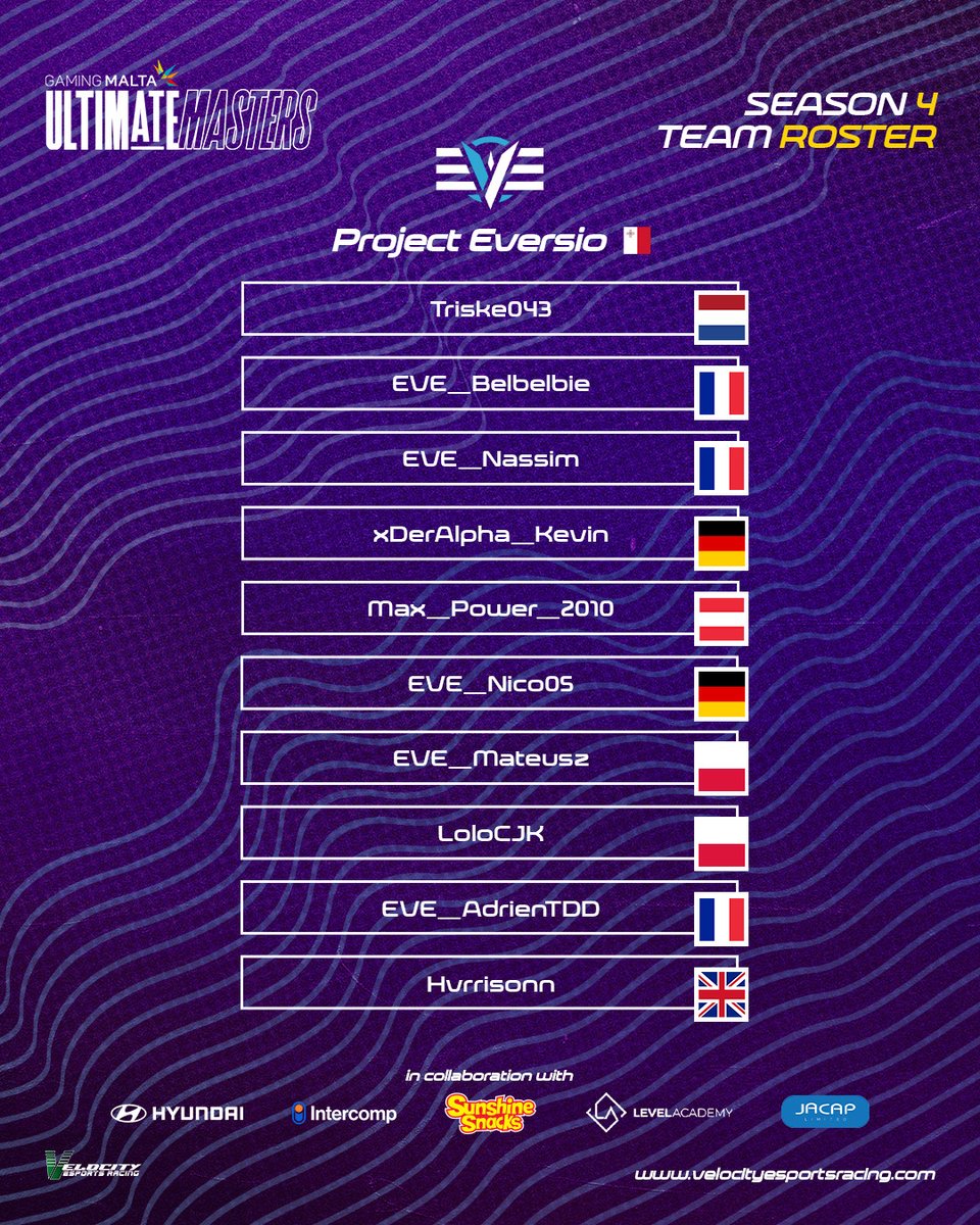 V_UMF1's tweet photo. 📢 𝗧𝗲𝗮𝗺 𝗥𝗼𝘀𝘁𝗲𝗿 𝗔𝗻𝗻𝗼𝘂𝗻𝗰𝗲𝗺𝗲𝗻𝘁

The home team @eversio_racing will also make their debut in this season's @gamingmalta Ultimate Masters. 

#GamingMalta #UltimateMasters #SimRacing #F1Community https://t.co/ZeRehiqyOZ