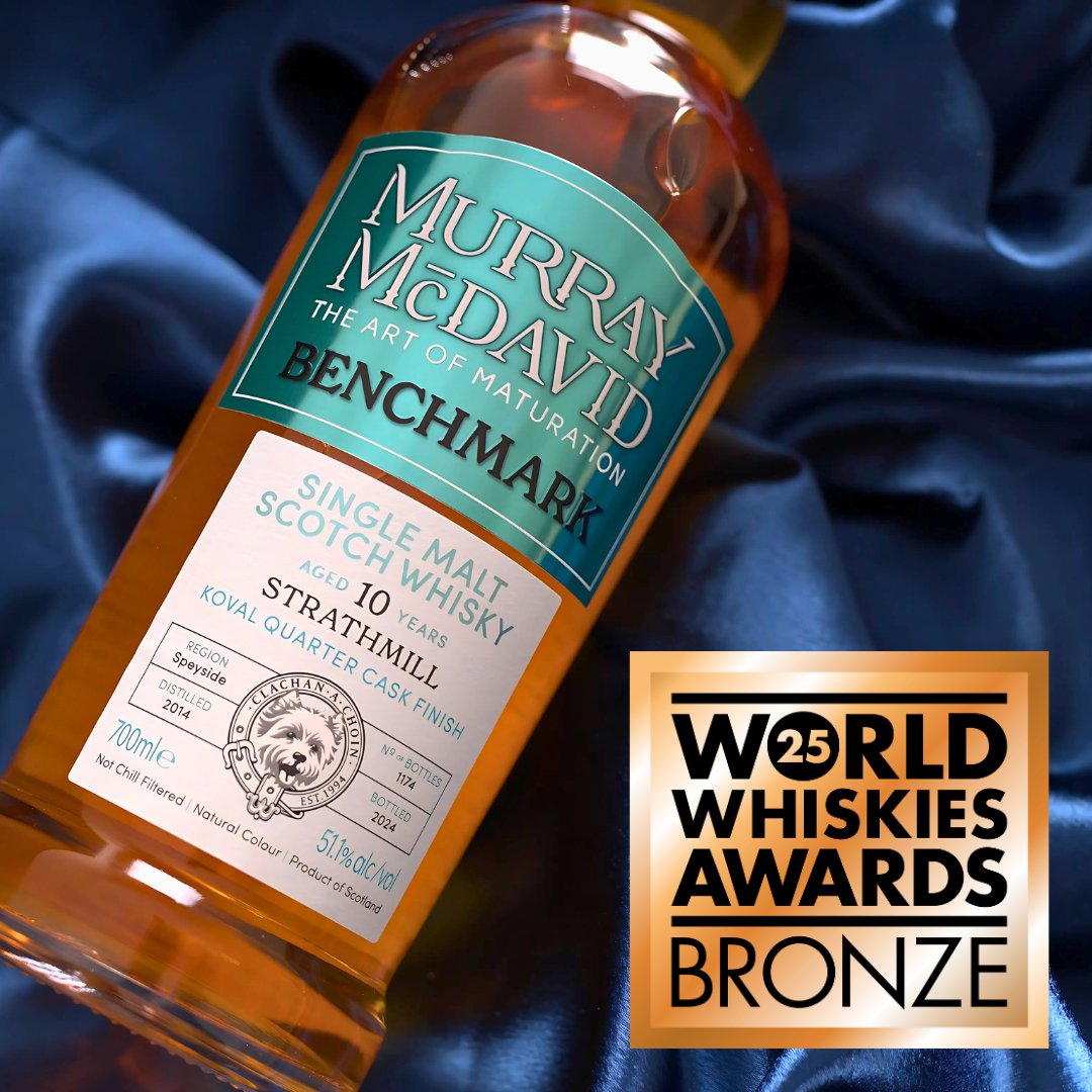 Murray_McDavid's tweet photo. Celebrating more #WorldWhiskyAwards2025 champions today! 🥉
#Strathmill 10yo #Koval Quarter Cask 🥃
#Benriach 9yo #TokajiWine 🏅
#Glentauchers 9yo #StJulienWine 🏆
Here’s to our winners — and there’s more to come! 🥳 🥃
#MurrayMcDavid #WorldWhiskyAwards #Whisky #WhiskyLovers https://t.co/hOslWp85If