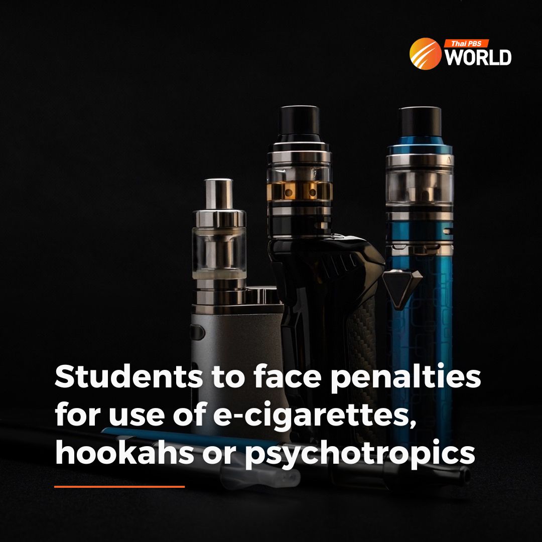 ThaiPBSWorld's tweet image. The cabinet approved a ministerial regulation today, prohibiting students from using electronic cigarettes, hookahs or psychotropic substances.

Read more: world.thaipbs.or.th/detail/student…

#ThaiPBSWorld #ThailandNews #electroniccigarettes #students