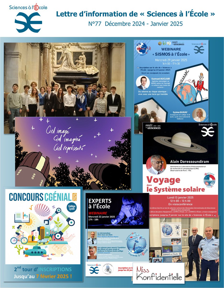 Sciences à l'École (@sciences_ecole) on Twitter photo 📢La lettre d'info n°77 est parue ! Pour la télécharger et accéder à son contenu interactif ⤵️ sciencesalecole.org/archives-newsl…
<a href="/education_gouv/">Ministère Éducation nationale</a> <a href="/sup_recherche/">Ministère Enseignement supérieur et Recherche</a> <a href="/AcadSciences/">Académie des sciences</a> #IRCGN <a href="/GendarmeriePjgn/">🇫🇷 PJGN</a> <a href="/BRGM_fr/">BRGM</a> <a href="/Obs_Paris/">Observatoire de Paris | PSL</a> <a href="/Fond_CGenial/">Fondation CGénial</a> <a href="/MAIF/">MAIF</a> <a href="/SAFRAN/">Safran</a> <a href="/Casden_BP/">CASDEN</a> 📢La lettre d'info n°77 est parue ! Pour la télécharger et accéder à son contenu interactif ⤵️ sciencesalecole.org/archives-newsl…
<a href="/education_gouv/">Ministère Éducation nationale</a> <a href="/sup_recherche/">Ministère Enseignement supérieur et Recherche</a> <a href="/AcadSciences/">Académie des sciences</a> #IRCGN <a href="/GendarmeriePjgn/">🇫🇷 PJGN</a> <a href="/BRGM_fr/">BRGM</a> <a href="/Obs_Paris/">Observatoire de Paris | PSL</a> <a href="/Fond_CGenial/">Fondation CGénial</a> <a href="/MAIF/">MAIF</a> <a href="/SAFRAN/">Safran</a> <a href="/Casden_BP/">CASDEN</a>