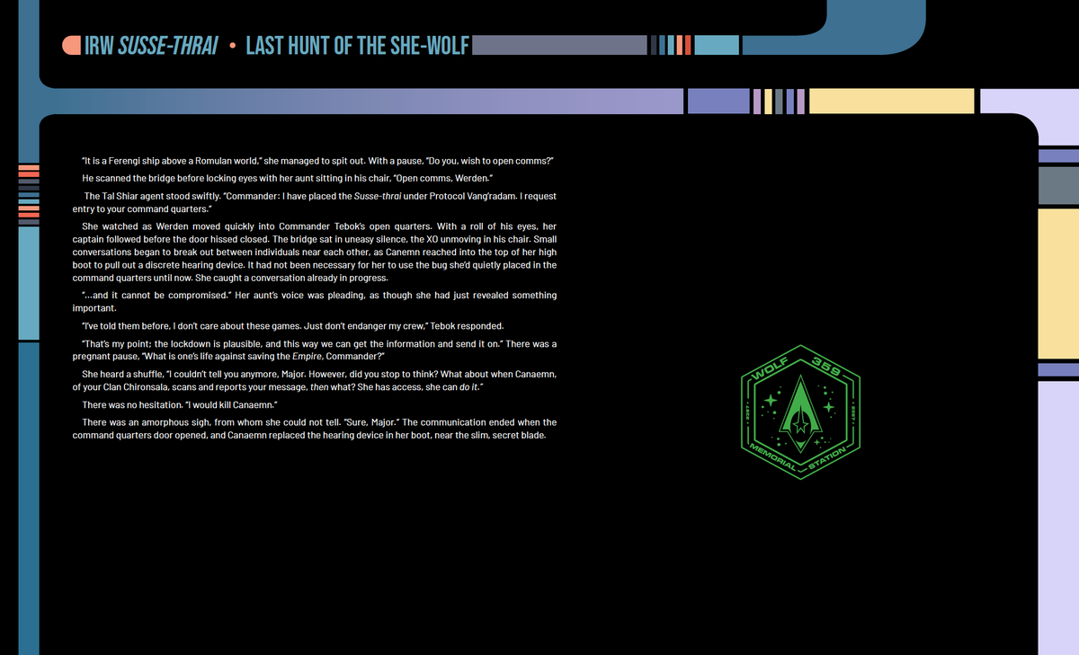 Welcome to the first #TrekTuesday of 2025! I hope everyone enjoyed our #Wolf359OnThisDay event but now its full speed to get the #FightingShipsofWolf359 finished. Until then here is another preview, the IRW Susse-Thrai, Written by <a href="/benjinielsen/">Benjamin Nielsen, the Millènièl</a>  art by <a href="/RJB_Mallacore/">RJB/Mallacore 🇨🇦</a>