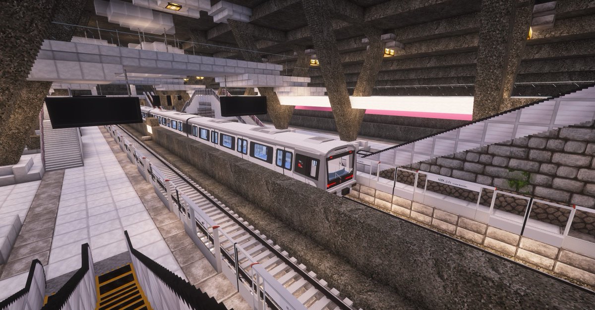 MTRMinecraft's tweet photo. The Chisel and Bits mod is again used to create beautiful station decorations, such as wall art.

Credits: 本機：AL-1S

Downloads: https://t.co/kjOMK8jVYY
Discord: https://t.co/lJbQWyMCuQ

#minecrafttransitrailway #minecraftmods #mtr #minecraft #transit #trains #transport #subway https://t.co/yPyajbbhFR