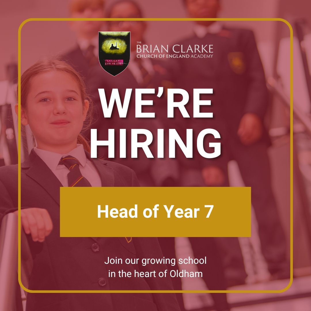 BrianClarkeAcad's tweet photo. 📢 Join our team! We're seeking a visionary Head of Year 7 (Teaching) at The Brian Clarke Academy. Lead a dynamic group in our growing school. Salary: Main scale + £5,641. Apply by 9am, 21 Jan 2025. Interviews: 24 Jan 2025. #getoldhamworking

Apply now: https://t.co/9ZHCuFgJnu https://t.co/pscoO2tqV8