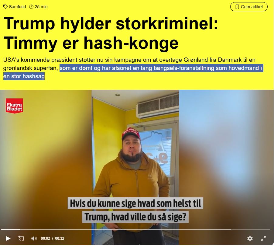 Trump hylder storkriminel: Timmy er hash-konge og har afsonet en lang fængsels-foranstaltning som hovedmand i en stor hashsag: ekstrabladet.dk/nyheder/samfun…