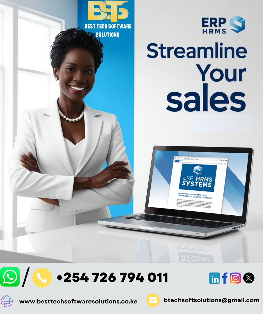 bestsoftware_ke's tweet photo. Empower your sales team with our ERP HRMS systemβseamless HR management, performance tracking, and smarter workflows. Call 0726794011 #MikeAndKingangi #KibetBull #MwakaWaBaba #ACallForEternity #Raila4AUC https://t.co/qZoVIeMWoF