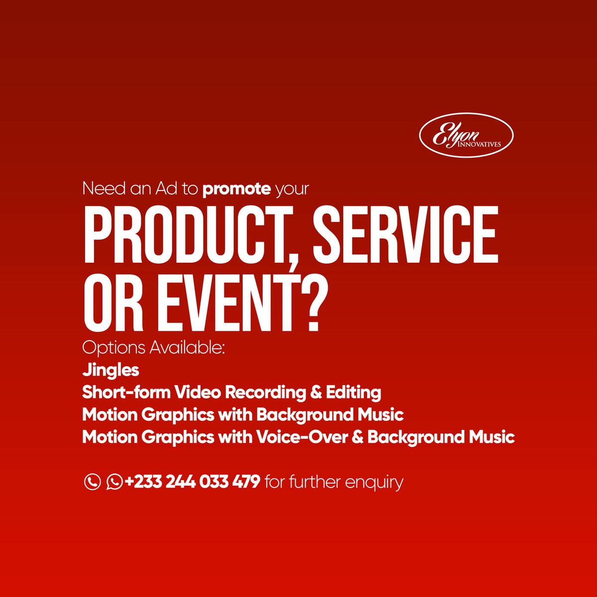 Elyoninno's tweet photo. We've got you covered #Ad #product #service #event #advertisement https://t.co/gxoyUpZdMW