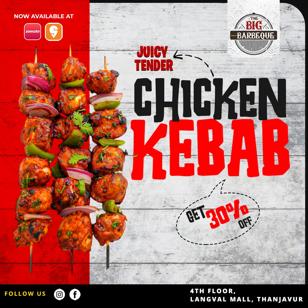 langvalmall's tweet image. The Big Barbeque offer
#Chicken Kebab
Get 30% Offer
Welcome to all💥
#Langval Mall
Namma Ooru Namma mall
Reach us at -
maps.app.goo.gl/WwTmztADy5FyZJ…