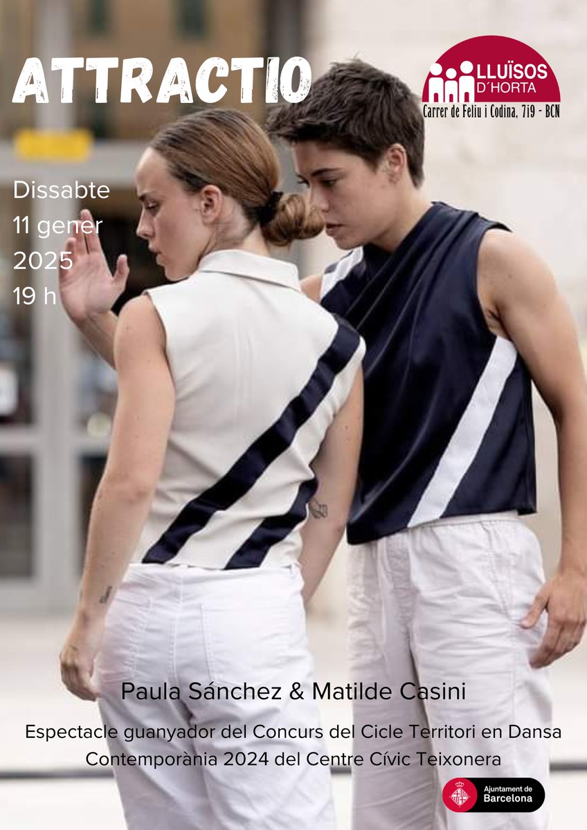 CC Teixonera (@ccteixonera) on Twitter photo AQUEST DISSABTE!!!
Espectacle de Paula Sánchez i Matilde Casini, guanyadores del concurs Territori en Dansa Contemporània 2024
📍<a href="/LluisosHorta/">Lluïsos d'Horta</a>
🎟️shorturl.at/wGqdn AQUEST DISSABTE!!!
Espectacle de Paula Sánchez i Matilde Casini, guanyadores del concurs Territori en Dansa Contemporània 2024
📍<a href="/LluisosHorta/">Lluïsos d'Horta</a>
🎟️shorturl.at/wGqdn