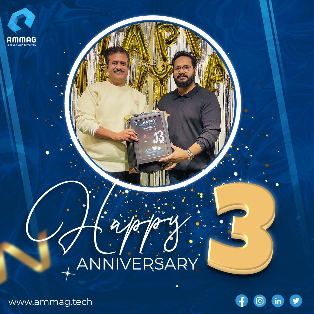 ammagtech's tweet photo. AMMAG Technologies #Congratulates "Malik Mehmood" on his #3rd work anniversary. #Thankyou for all contributions you have made in making our company successful.

Happy Work Anniversary!

AMMAG Technologies
https://t.co/BaLiZwDZxD
"In Touch with Tomorrow"
.
.
.
#workanniversary https://t.co/btnOMSTKWx