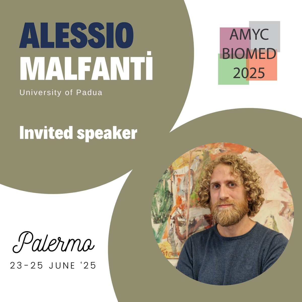 👉🏻👉🏻Road to #amycbiomed2025
Alessio Malfanti from <a href="/UniPadova/">Università di Padova</a> will be an invited speaker at next #amycbiomed in Palermo!
🙌His pioneering research in the biomedical field has been granted with a <a href="/ERC_Research/">European Research Council (ERC)</a> StG!!!
👌See you in Palermo, registration will open soon..