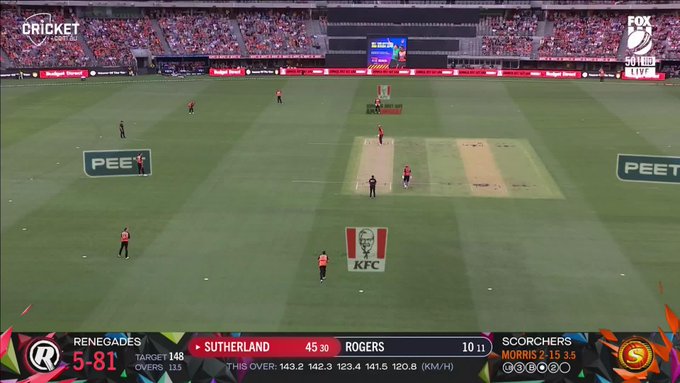 Will Sutherland brings up his second BBL half-century in style! 📹 Credits: Twitter/BBL